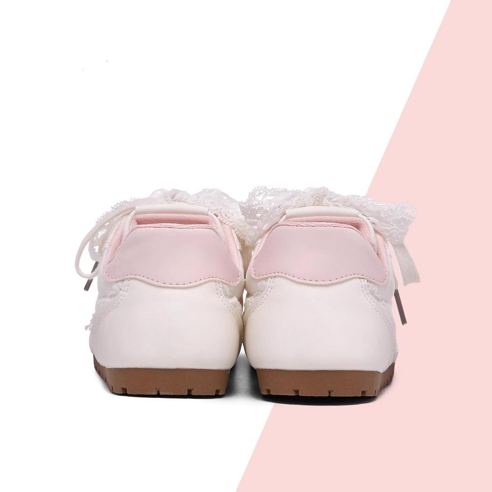 Ballet style moral training shoes women's 2025 summer new sweet style lace bow white shoes casual sports Forrest Gump shoes