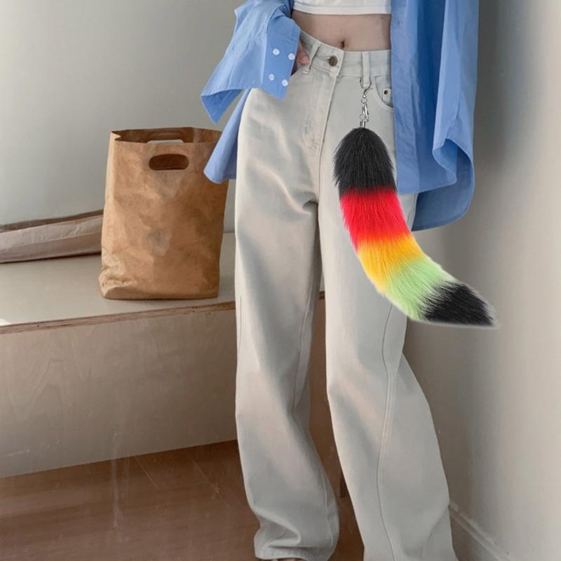 Animal Tail Shape Colorful Key Charm Handbag Decoration Unique Key Pendant