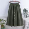 Jupe Midi A-line Amincissante pour Femme: Coton polyvalent pour le printemps, l'été et l'automne