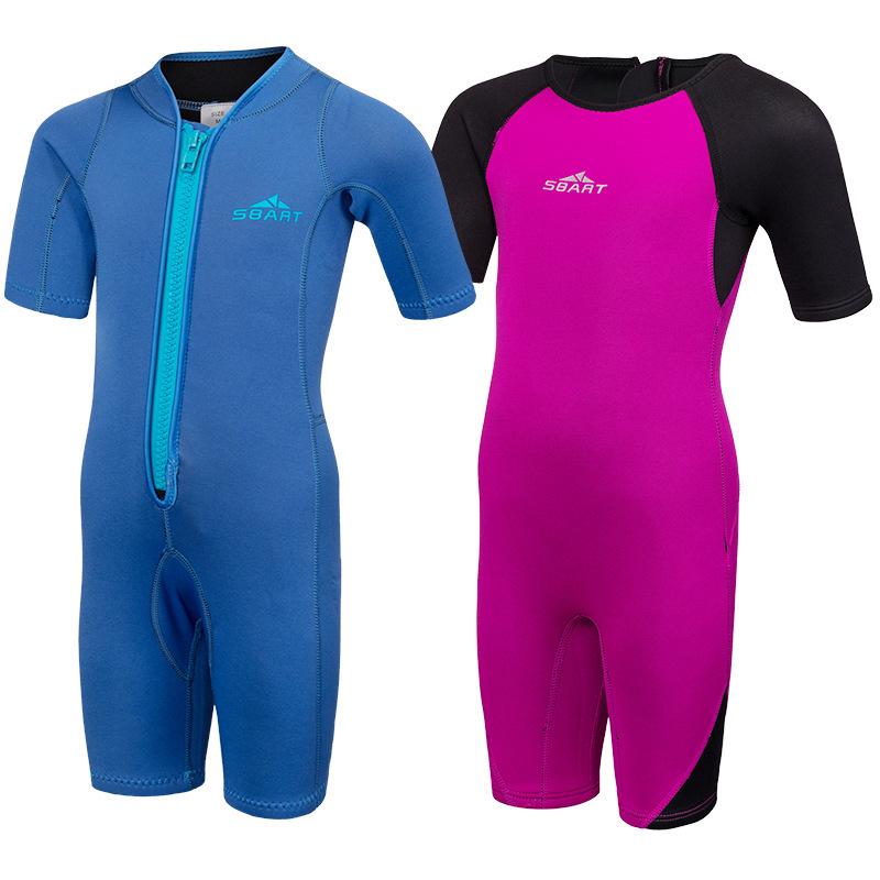 Kids' Sun Protection Long Sleeve One-Piece Swimsuit for Girls & Boys - Quick-Drying Diving Suit