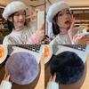 Chic Brown Rabbit Fur Beret For Women Trendy And Cozy Winter Artist Cap