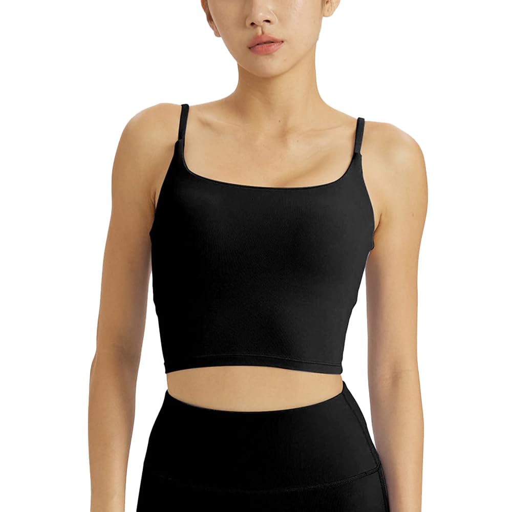 

Sports No Cross Back Molded Sweat Quick High Sports Bra [Yomoment] Bra, Shaking, Type, Built-in Cups, Absorbing, Drying, Non-Wired, Fitness, Running, чорний