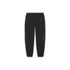 Li Ning Badfive Letter Pattern Print Solid Color Fleece Loose Warm Cuffed Sports Long Pants Men Bottoms Black AKLR733-4