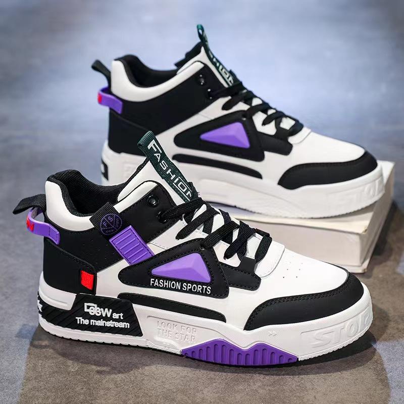 Casual Sneakers for Men Lace-up Breathable Fashion Platform Shoes 2024 Men's Shoes Outdoor Hip Hop Skate Shoes Tenis Masculino