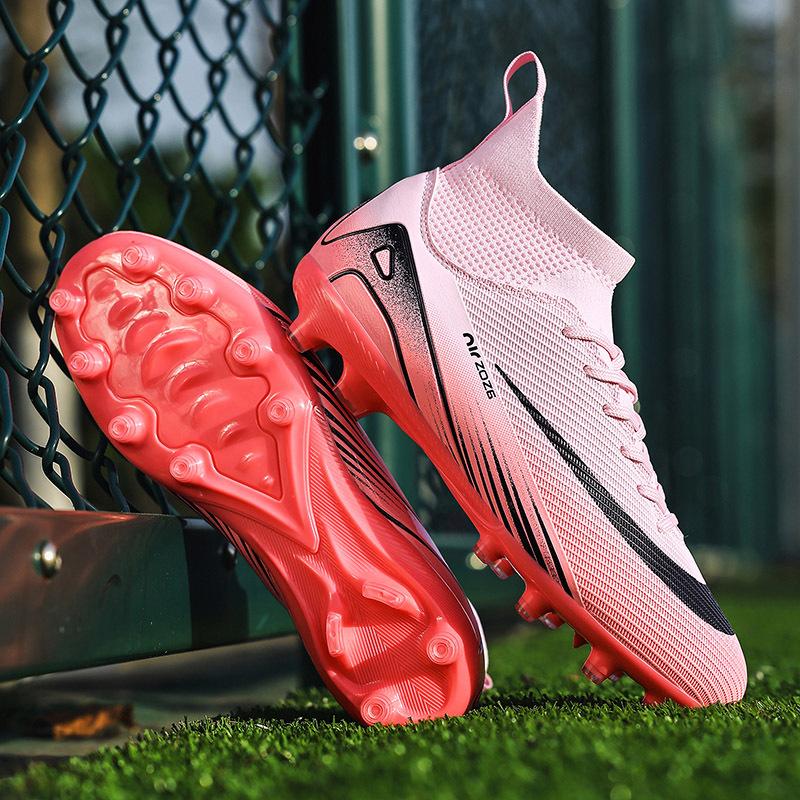 New foreign trade high-top football shoes adult AG long nails TF broken nails lawn training shoes football men and women
