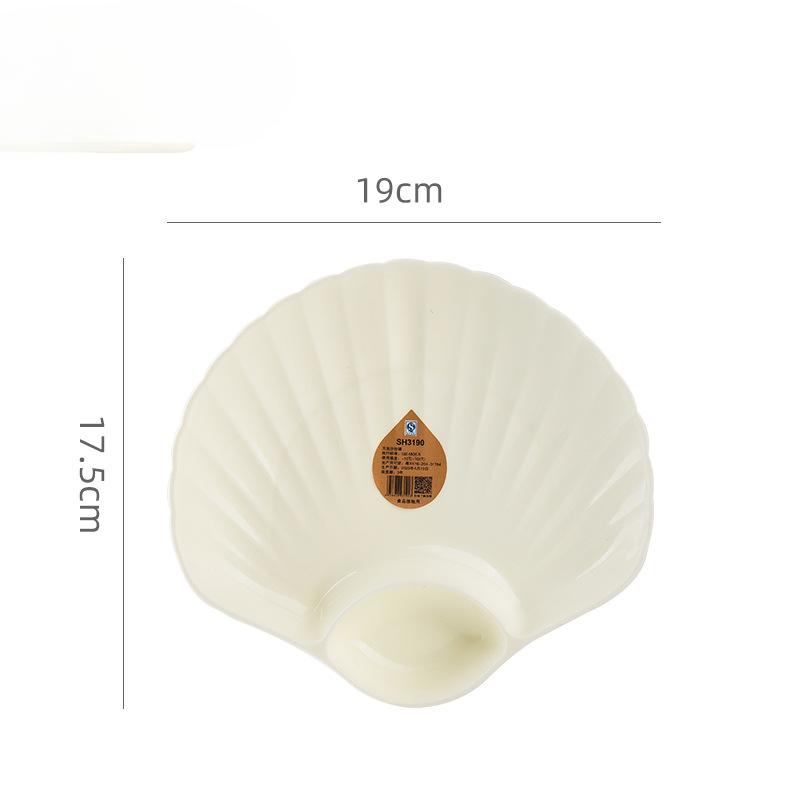 

Ocean-style Shell and Conch Snack Plate French Fries and Grilled Chicken Wings Dipping Sauce Plate Home Snack Small Plate, Nut Plate Shell -1pc білий