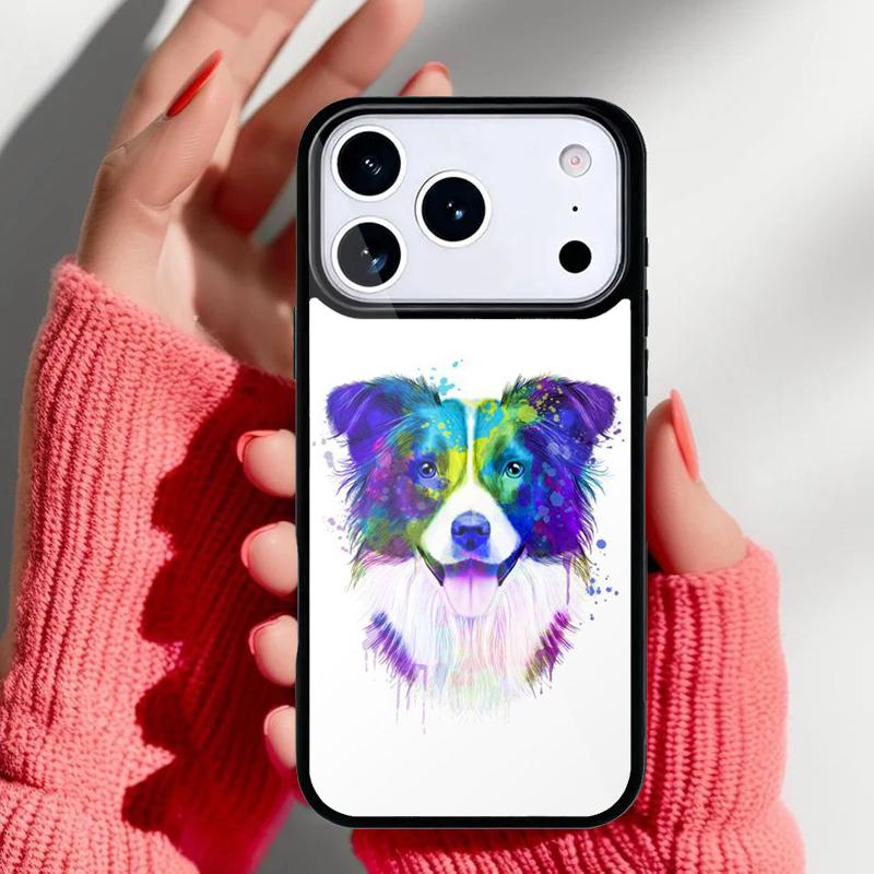 Border Collie Watercolor Phone Case for iPhone 17 16 15 14 13 Pro Max Back Cover for 12 11 Pro Coque