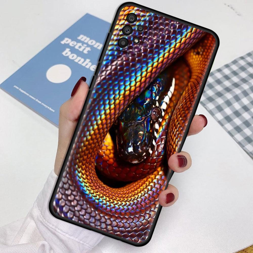 Case For Samsung Galaxy A52 A12 A51 A32 A21s A71 A53 A13 A32 A72 A31 A33 A22 A03 A41 Phone Cover Snake Skin Print