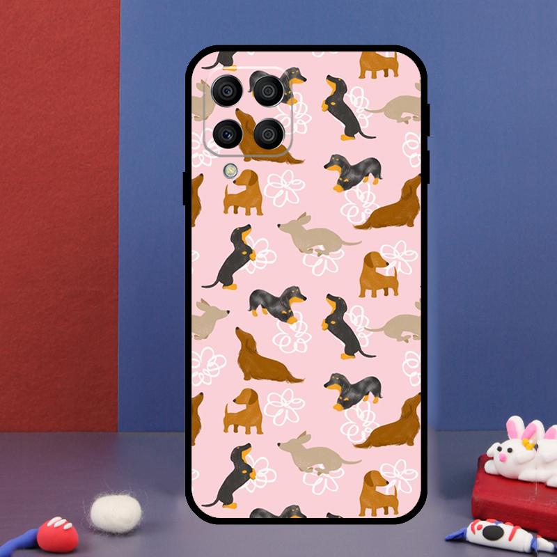 Cartoon Dachshund Dog For Samsung Galaxy M14 M34 M54 M33 M13 M23 M53 M15 M55 M31 M51 M20 M30s M32 M52 Phone Case