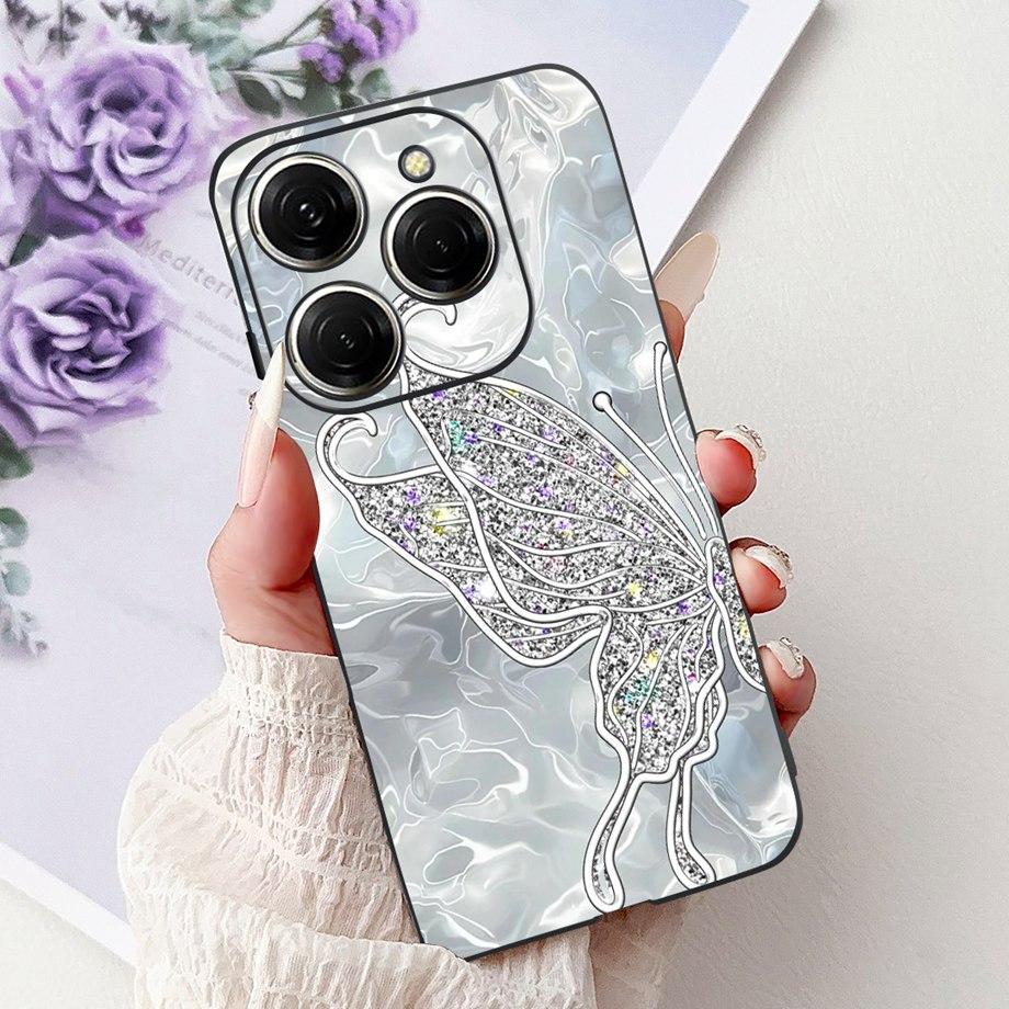 

Роскошный матовый силиконовый мягкий чехол для Tecno Spark 20 20Pro 20 Pro+ 4G 5G Spark 20C KJ7 KJ6 KJ5 BG7 Чехол Цветок Любящее Сердце Spark 20 Pro 5G