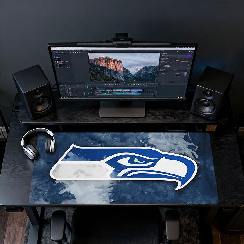 Seahawks Mouse Pad, Large Gaming Desk Mat, Non-slip XXL Mousepad for Laptop & Tablet, Mini PC Playmat with Stitched Edges