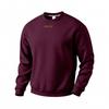 Men's Crew Neck Sweatshirt Solid Color Long Sleeve Pullover Top with Small Chest Label Casual Loose Fit Daily Wear Sweatshirt