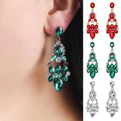1 Pair Women Rhinestone Decor Lightweight Anti-slip Ear Jewelry Lady Prom Cocktail Party Daily