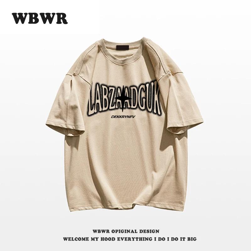 

Літня модна важка чоловіча ретро-футболка з круглим вирізом із 100% бавовни та англійськими літерами. Високоякісна повсякденна вулична футболка для фітнесу XXXXXL синій