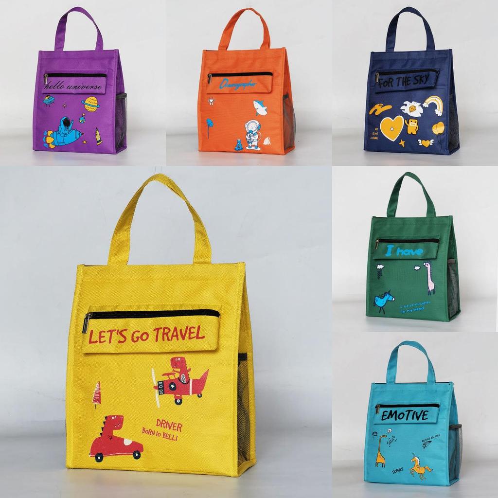 Cartoon Style Insulated Lunch Bag With Oxford Fabric Cool Keep For School And Work