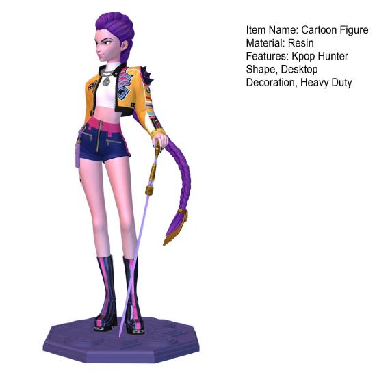 Kpop Hunter Figure Animated Movie Inspired Cartoon Girl Figurine Statue Model Home Office Bookshelf