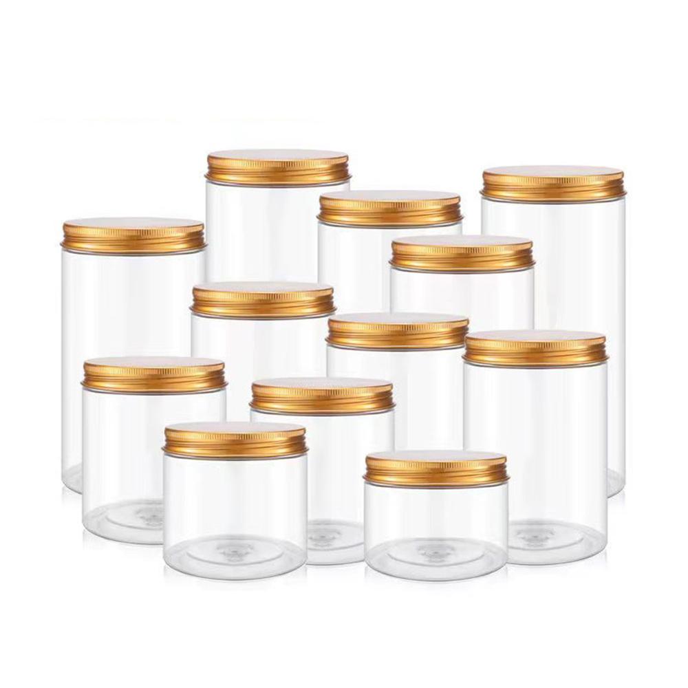 10/30pcs 50ml 100ml 150ml 250ml Empty Cosmetic Cream Jar with Aluminum Lid Storage Jar Makeup Bottle PET Makeup Pot Travel