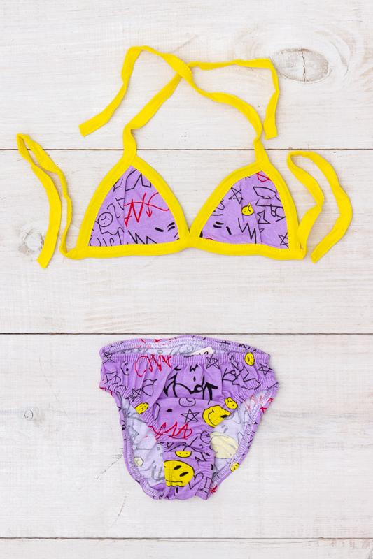 Girls’ Printed Swimwear – Padded-Free Tie Top & Comfortable Fit, Summer, 9593-043 HC