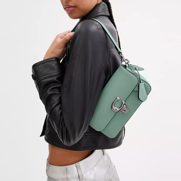 Coach Studio Glove Tanned Leather Portable Crossbody Bag, Shoulder Bag Small Women's Blue Crystal CE331-LHAQM