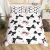3D Bowknot Print Duvet Cover Set, Cute Bow Heart Pattern Bedding Set, Soft Microfiber Quilt Cover With Pillowcases