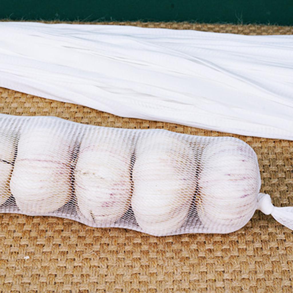 100PCS Garlic Ginger Mesh Storage Bags Breathable Mesh Ginger Garlic Onion Vegetable Drying Net Organization with Drawstring