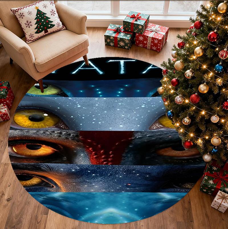 Avatar Pattern Round Rug, Indoor/Outdoor Mat, for Picnic, Gameroom, Bedroom, Office, Living Room, Home Decor Carpet, Birthday Gift