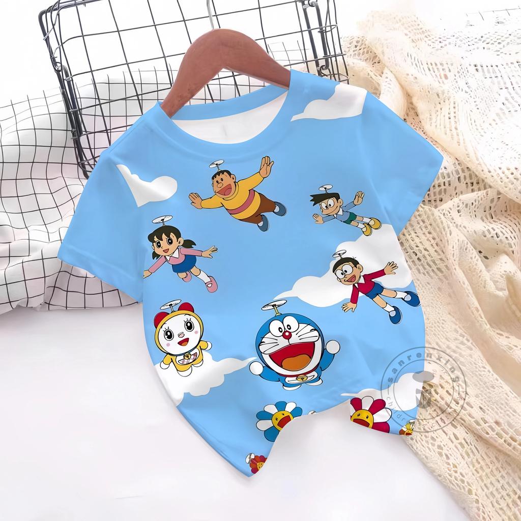 Summer Doraemon 3D Printe Children's Tops Teenagers From T-Shirts For Boys Girls Kids Clothes Short Sleeve