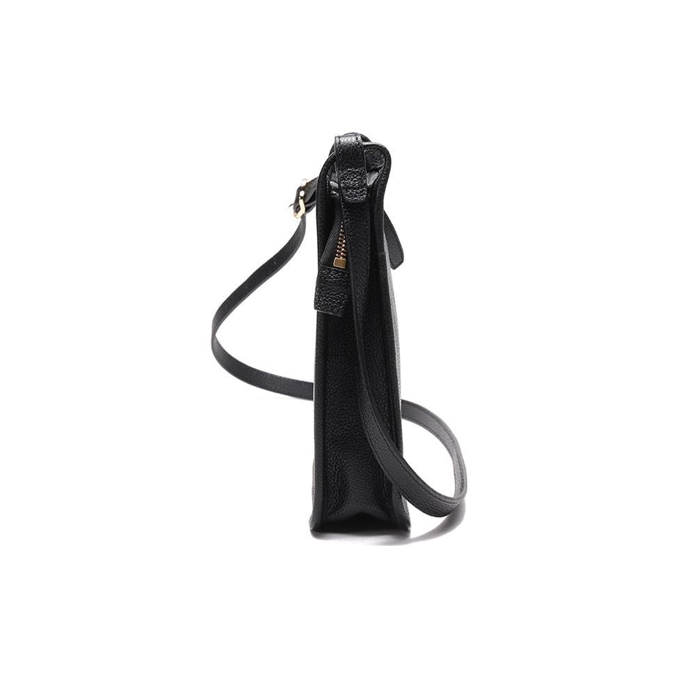 Longchamp Le Foulonné 20 Leather Solid Color Detachable Shoulder Strap Zipper Crossbody Bag Small Women Bags Black 10138021001