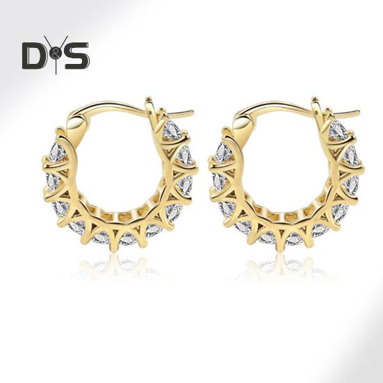 1 Paar Huggie-Ohrringe mit Zirkonia, U-förmig, klein, Kontrastfarbe, polierte Metallohrringe, Knorpelnagel-Ohrringe, Schmuck für tägliche Verabredungen und Partys