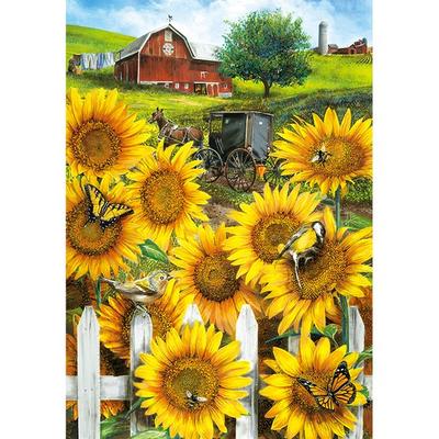 Playing Tag In the Sunflower Jigsaw Puzzle PS509, Korean Popular Puzzles