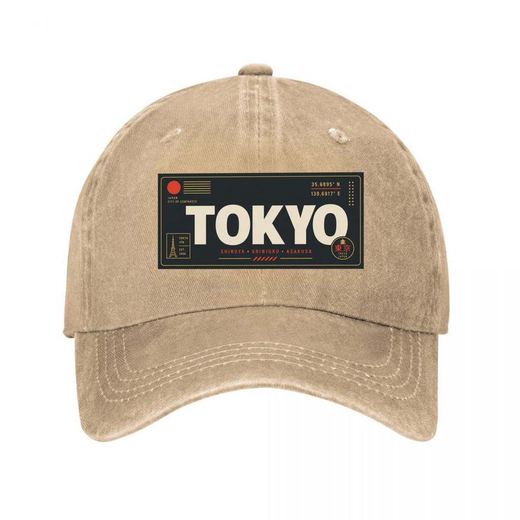 Tokyo Minimal Urban Block Typography Washed Baseball Cap Outdoor For Womens Unisex FeUnisex Dad Hat