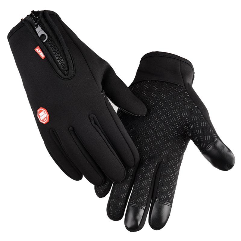 Autumn and Winter Warm Gloves for Men and Women Plus Velvet Sports Cycling Gloves for Outdoor Riding Cold-proof Full Finger Touch Screen Gloves
