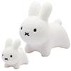 [Official EC Exclusive] Ides Bruna Bonbon Fluffy Rabbit Set: Fluffy White & Fluffy Mini White  Ride-on Plush Toy, Balloon Toy, Ages 6 Months and Up