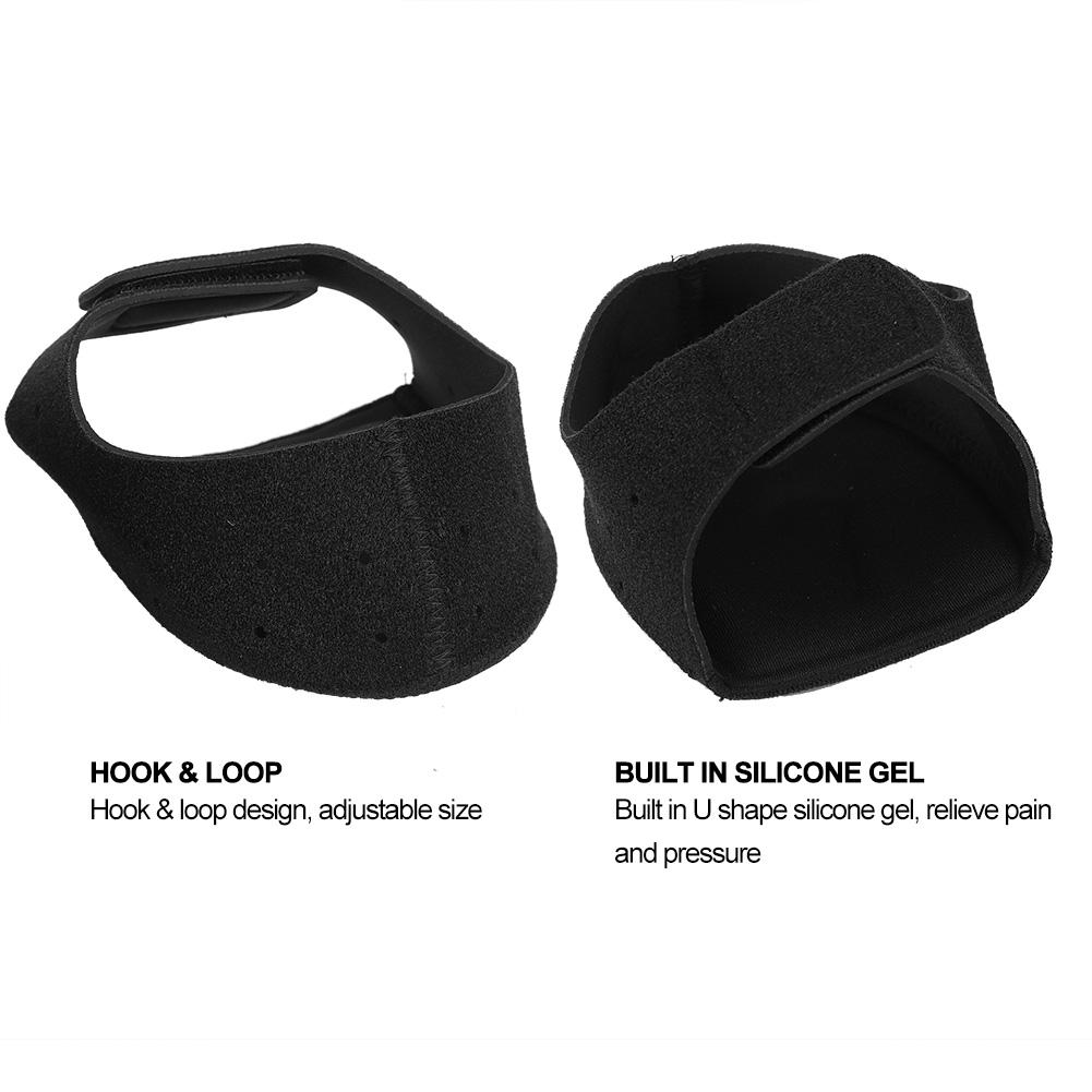 Soft Silicone Heel Pad Shock Cushion Unisex Relieve Pain Heel Support Pad Black