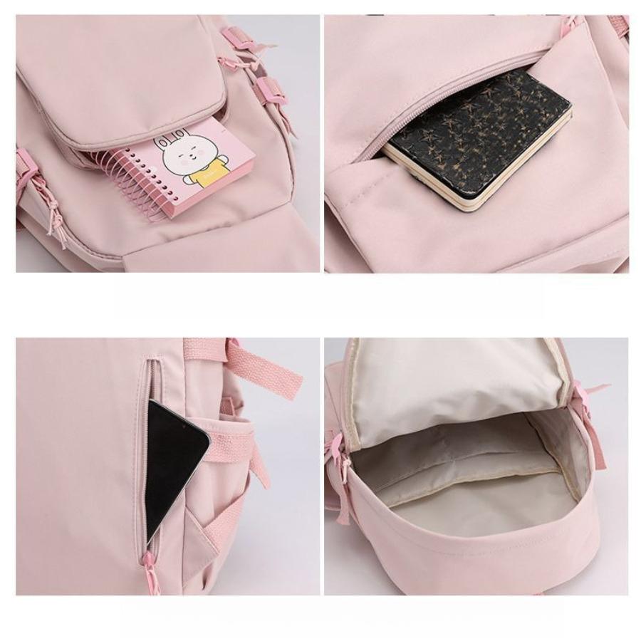 Korean Fashion Printed Backpack for Women Men Cute Youth School Bag Trendy Casual Daily Travel Shoulder Bag KTB