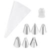 BLOOPIC Piping Tips and Decorating Nozzles (Set of 6) Stainless Steel Mont Blanc Piping Tool, Flower Lifter, Confectionery Supplies, Cream Decoration