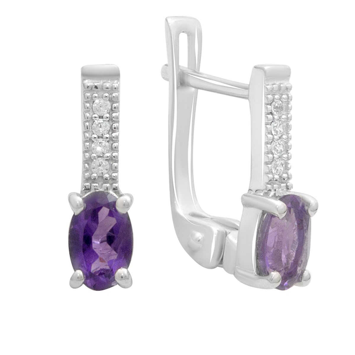 

Срібні сережки з натуральним аметистом 0.838ct (2179313) аметист