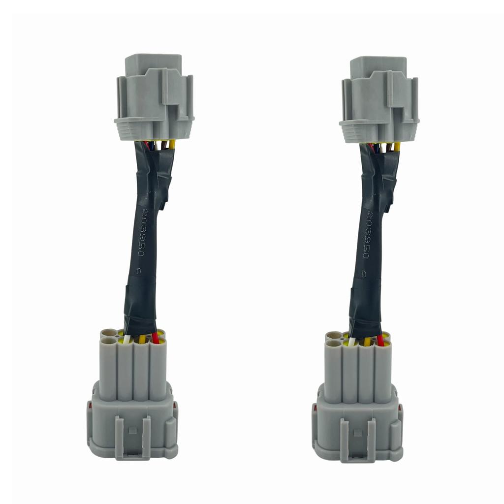 2 Piece Fit for 2003+ 350z Car Fog Lights Connectors HID Wiring 8 To Halogen 6 Headlight Wire Harness Conversion Adapter