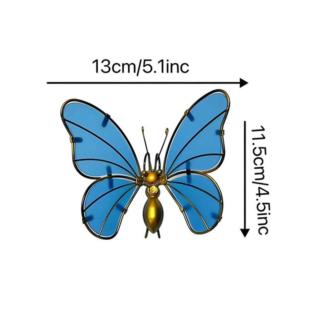 

Simulation Static Butterfly Lights Solar-powered glow-in-the-dark metal butterfly Balcony Patio Porch Flower Pot DIY Decorations синий