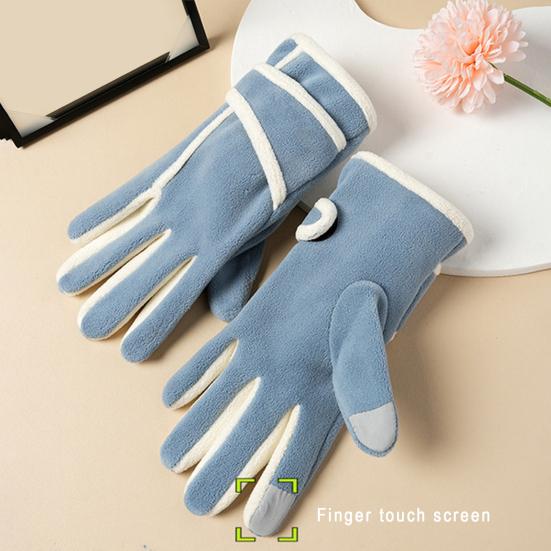 Fleece-Lined Riding Gloves Women Windproof Touch Screen Gloves Warm Autumn Winter Gloves