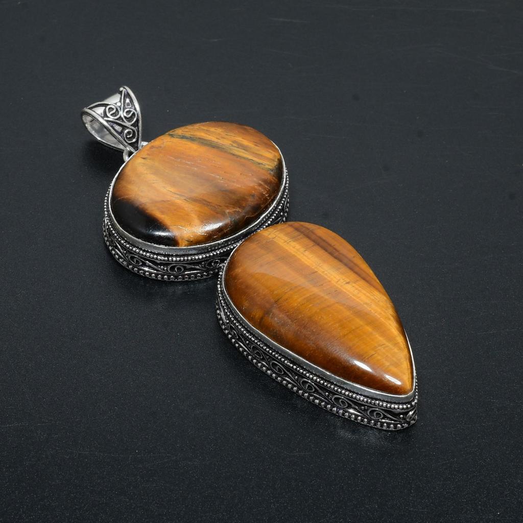 Tiger Eye Gemstone Handmade 925 Sterling Silver Jewelry Pendant Gifts For Women Gifts For Her Natural Tiger Eye Silver Pendnt