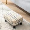 IBUYKE Ottoman Retro Striped Stool, Footstool, Rectangular, Square, Low, Non-Slip, Design, RF-BD215