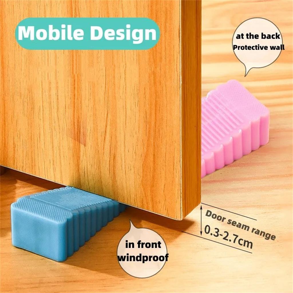 Cute Safety Silicone Door Stop Stoppers Block Wedge Doorstops Door Stopper Home Office Door Rear Retainer Anti-collision Stop
