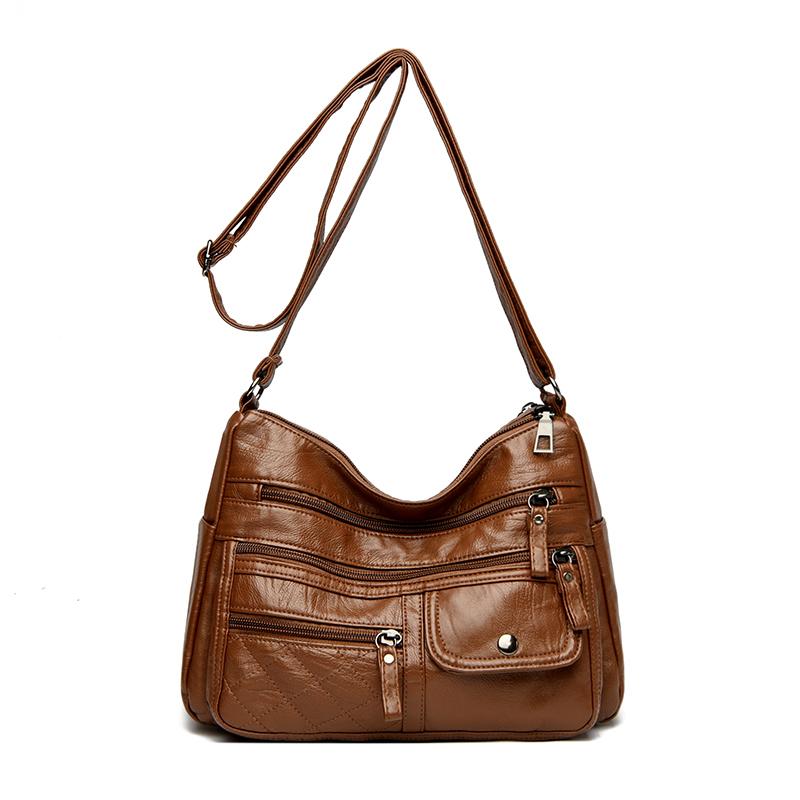 PU Multi-compartment Shoulder Bag Multi-pocket Women's Crossbody Bag Mother Bag