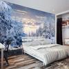 Mural 3d Snow Mountain View White Forest Scenery Photo Wall Painting Living Room Restaurant Wallpaper