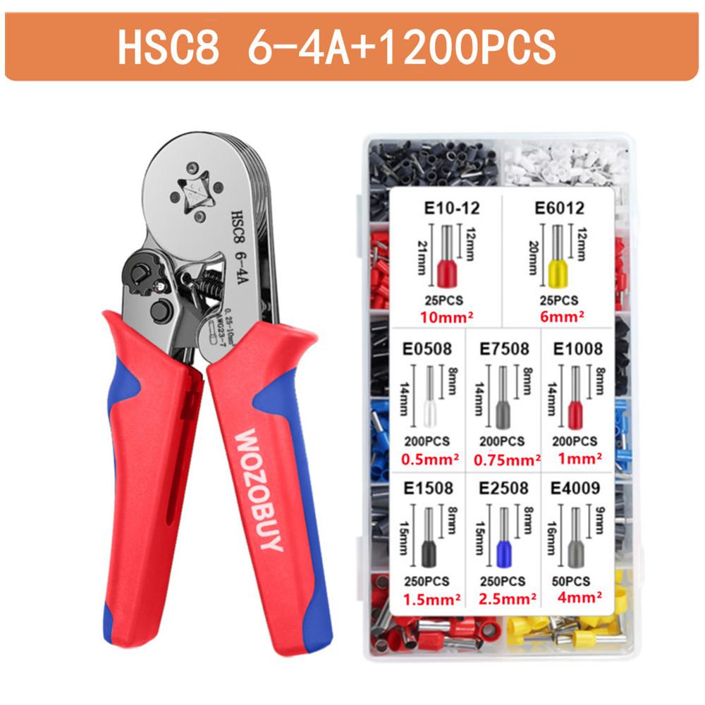 Ferrule Crimping Tool Kit, Self-adjustable Ratchet Wire Crimping Tool Crimper Plier Set,for Connectors Wire End Ferrules