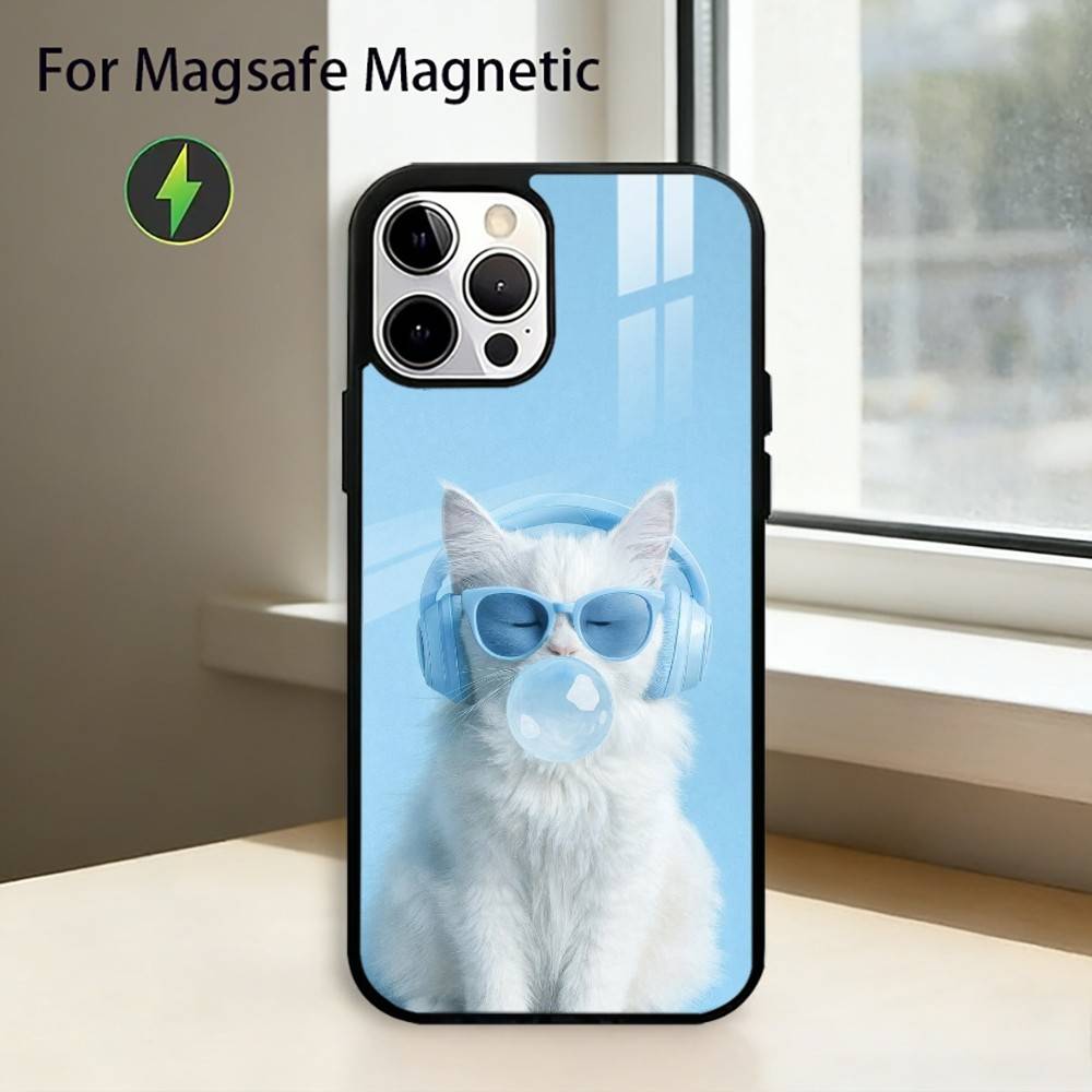 Aesthetic Cat Portraits Phone Case For iPhone17,16,15,14,13,12,11 Plus,Pro Magnetic with Magsafe Wireless Charging