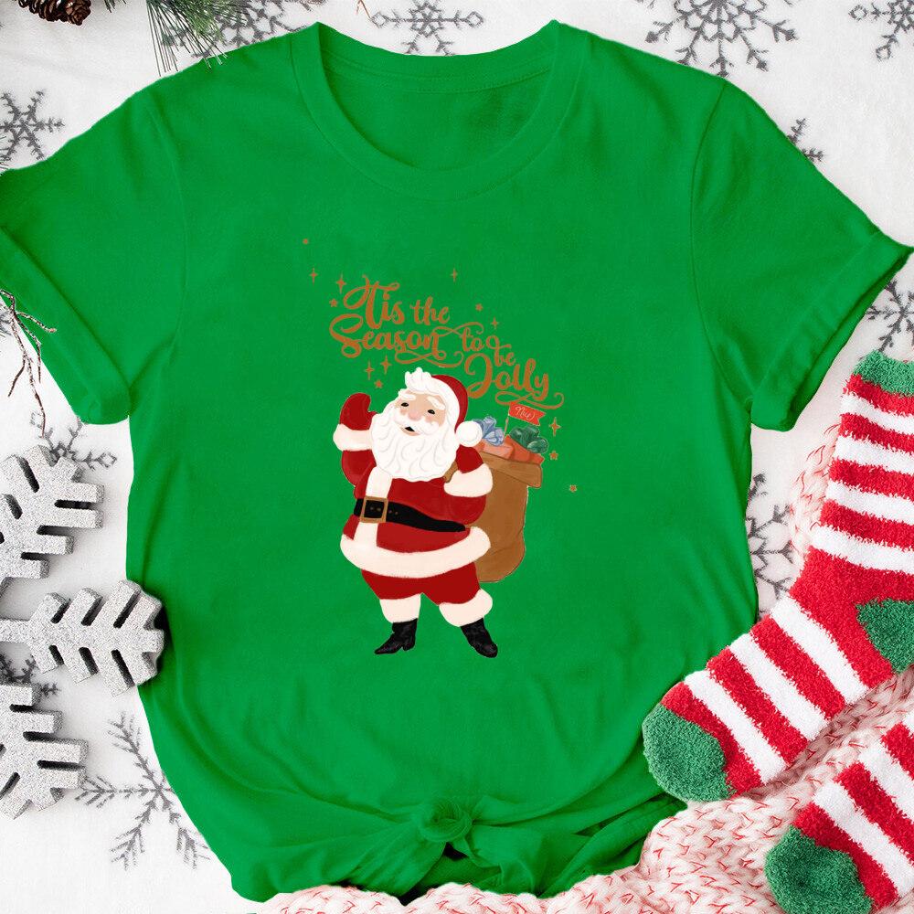 Merry Christmas Santa Claus Shirt Cute Christmas Tshirt Unisexs Xmas Short Sleeve Shirts Holiday Clothes