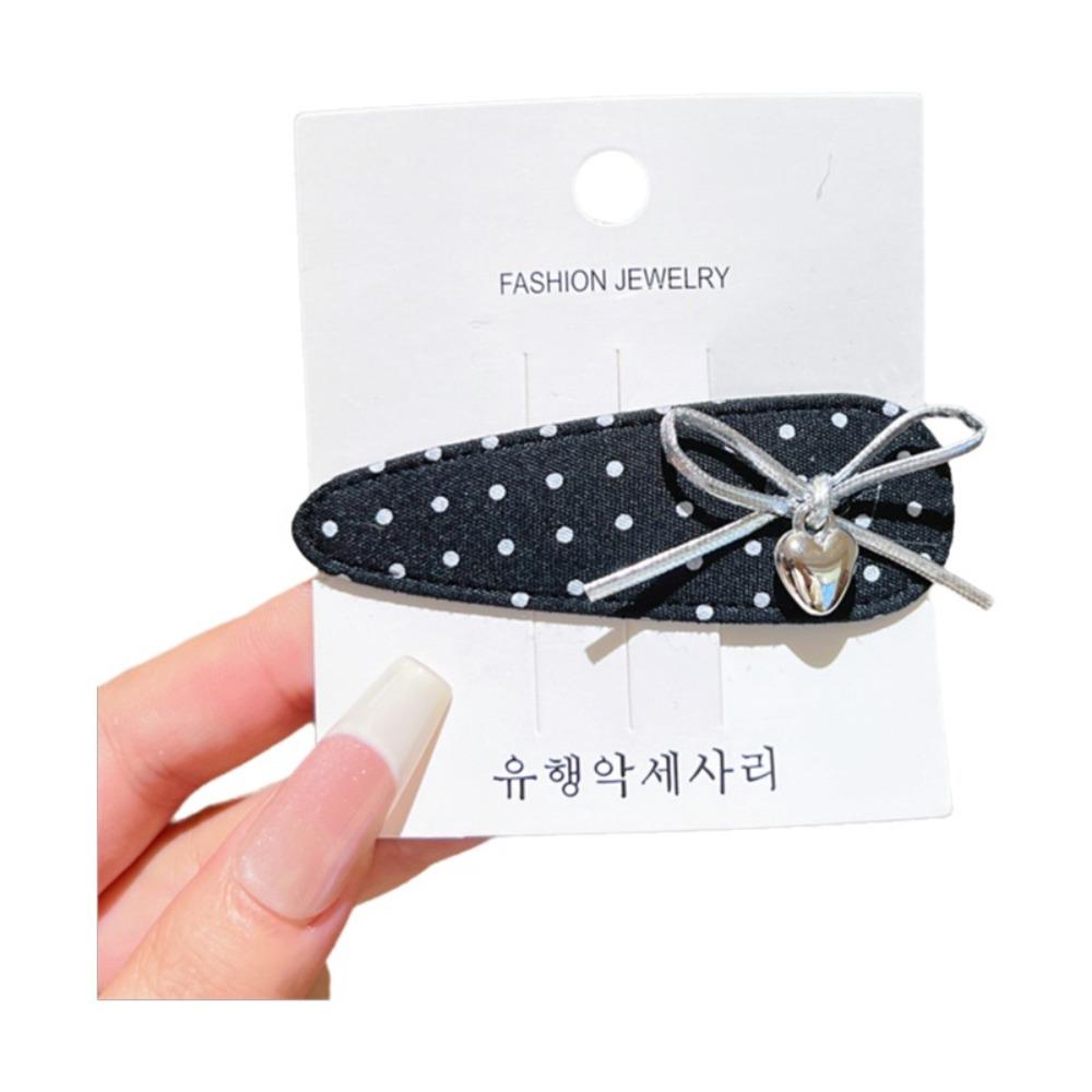 Elegant Bow BB Clip Polka Dot Side Parting Polka Dot Clip Versatile Design Hair Accessories Women s Hair