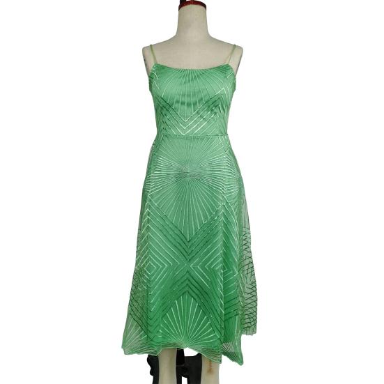 Abendkleid mit V-Ausschnitt, A-Linie, schmale Taille, hohe Taille, Trägerkleid, Bing Swing, rückenfrei, ärmellos, Stickerei, Unterkleid für Abschlussball, Party